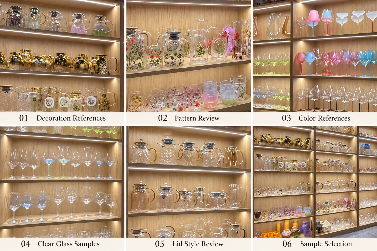 Glass cup decoration, color and lid sample review