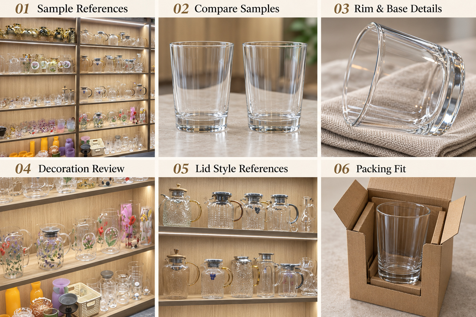 Glass cup sample comparison and packing fit review