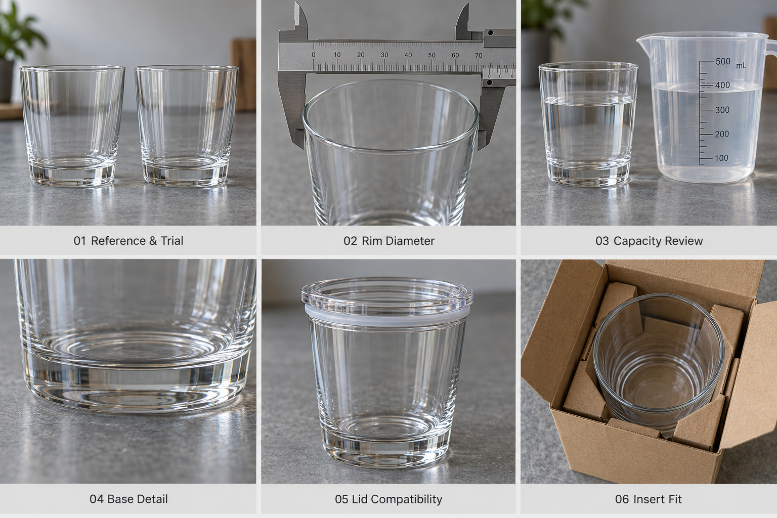 Glass cup trial review with lid and insert checks