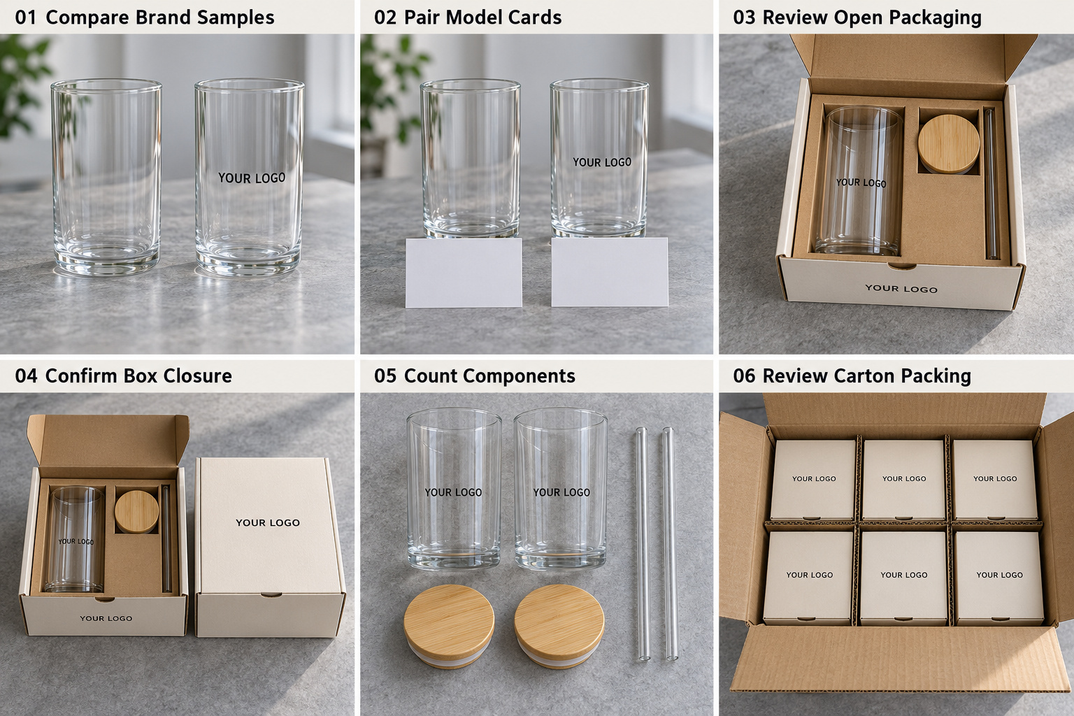 Private label tumbler samples with boxes and accessories