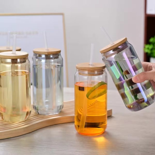 Hot selling glass can cups Hot selling glass can cups