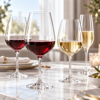 Clear stemmed red and white wine glasses for wholesale hospitality supply